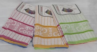 Set da 3  strofinacci in spugna Jacquard