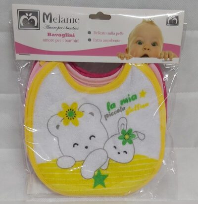 Confezione da 6 bavetti in spugna formato medio