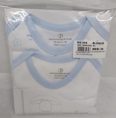 Coppia due body per neonato mezza manica in puro cotone anallergico