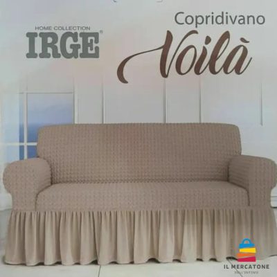 Copridivano con Volants IRGE 2-3-4 posti Poltrona Elasticizzato
