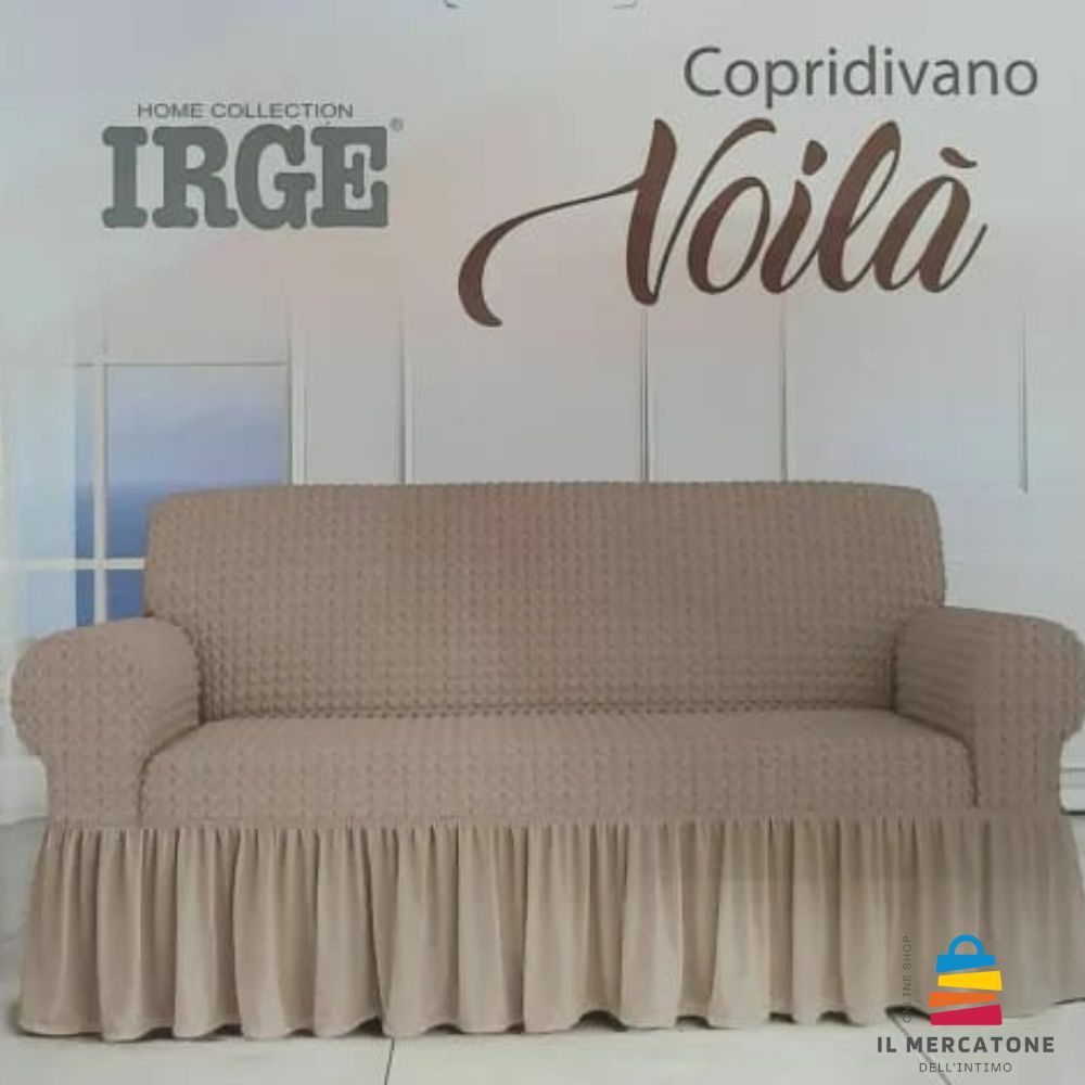 Copridivano con Volants IRGE 2-3-4 posti Poltrona Elasticizzato
