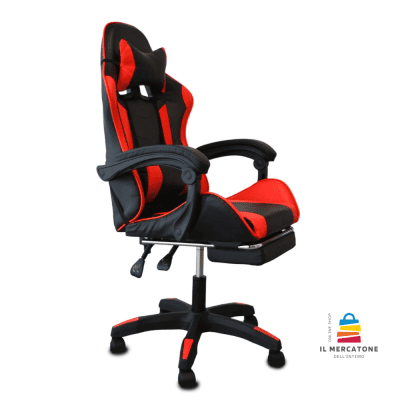 Sedia Gaming Ergonomica Reclinabile In Ecopelle