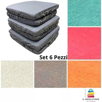 Set 6 Cuscini vesto con elastico in cotone sfoderabili