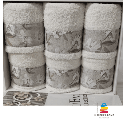 Set Asciugamani 3+3 in Spugna 100% BluEven